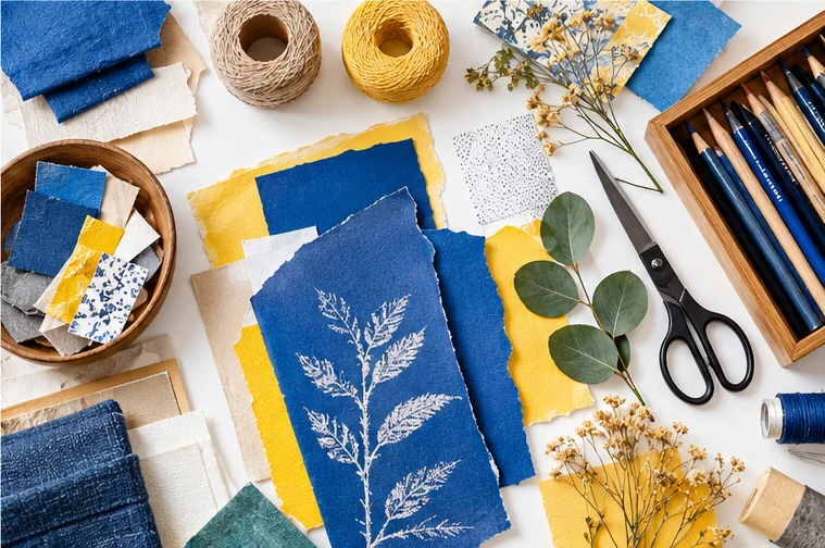 Papiers, matières et outils créatifs — image d’illustration